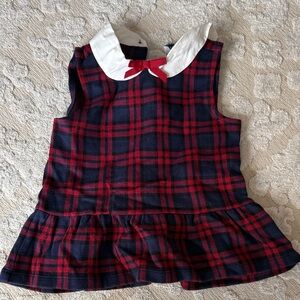Janie and Jack Red and Navy Plaid Dress